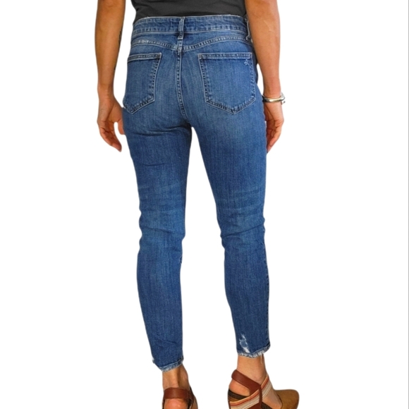 DL1961 Dropped Crotch Tapered Scratched Button Fly Jeans Size 26x26 - Picture 4 of 7